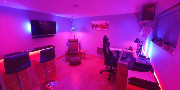 Summerhouse Electrical Install including Philips Hue colour changing smart lighting